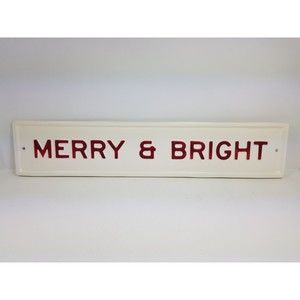 Hearth & Hand with Magnolia Merry & Bright Christmas Wall Decor Sign NEW no box